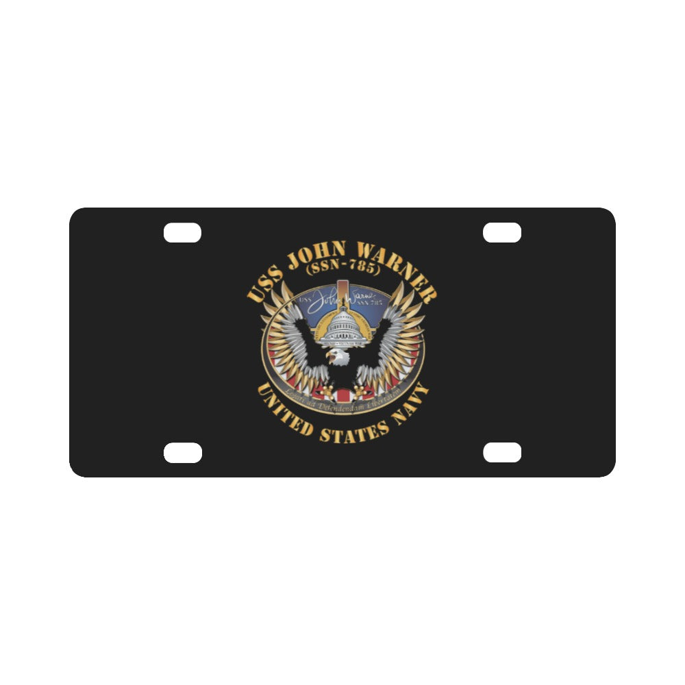 USS John Warner (SSN 785) w Txt X 300 Classic License Plate