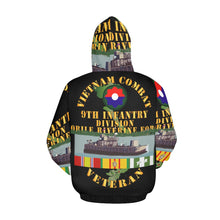 Load image into Gallery viewer, Men&#39;s All Over Print Hoodie (USA Size) (Model H13) - Vietnam Combat Vet w 9th Inf Div - Mobile Riverine Force w VN SVC
