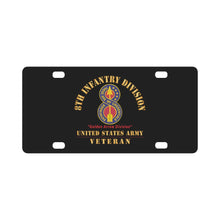 Load image into Gallery viewer, Army - DUI - 8th Infantry Division - Golden Arrow Division - US Army Veteran X 300 Classic License Plate
