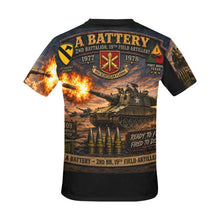 Load image into Gallery viewer, A Battery, 2nd Bn, 19th FA - Fort Hood, TX - M109 SP Howitzer Men's All Over Print Crew Neck T-Shirt
