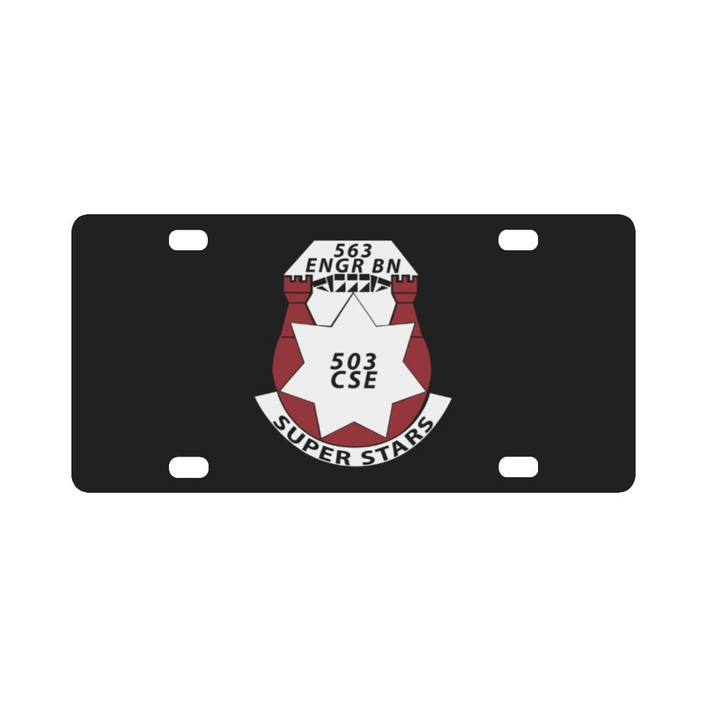 Army - 563rd Engineer Battalion - DUI w SSI wo Txt X 300 Classic License Plate