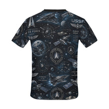 Load image into Gallery viewer, Space Force Orbital Emblem Men's All Over Print Crew Neck T-Shirt
