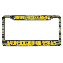 Load image into Gallery viewer, All Over Print License Plate Frame - US Army - Baumholder, Germany
