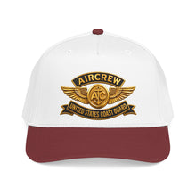 Load image into Gallery viewer, Mid Profile Baseball Cap - USCG - Aircrew Badge w txt - 3D - Enhanced
