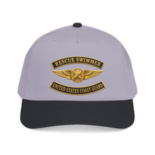 Load image into Gallery viewer, Mid Profile Baseball Cap - USCG - Aviation Rescue Swimmer w txt - 3D - Enhanced
