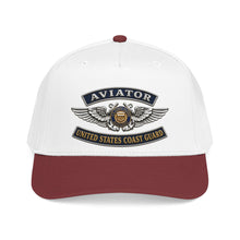 Load image into Gallery viewer, Mid Profile Baseball Cap - USCG - Aviator Badge - Auxiliary w txt - 3D - Enhanced
