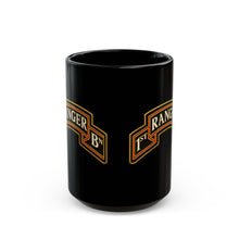 Load image into Gallery viewer, Black Mug  (15oz) - Army - 1st Ranger Battalion - Ranger Scroll - 3D - Enhanced
