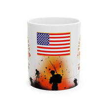 Load image into Gallery viewer, White Mug 15oz - Vietnam Veteran - 1st Signal Brigade - Combat Communicator &quot;First to Communicate&quot; with Vietnam Service Ribbons - Spec
