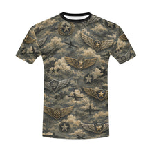 Load image into Gallery viewer, Vintage Military Aviation Emblem Pattern Men's All Over Print Crew Neck T-Shirt
