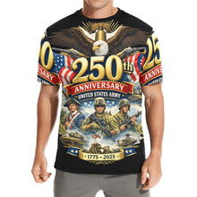 Load image into Gallery viewer, Men's All-Over Print Crew Neck T-Shirt — US Army - 250th Anniversary - 1775 - 2025
