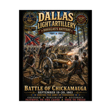 Load image into Gallery viewer, Dallas Light Artillery - Battle of Chickamauga Tribute Matte Poster - Douglas's Battery - September 19-20, 1863
