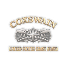 Load image into Gallery viewer, Kiss-Cut Stickers - USCG - Coxswain w txt - Gold - 3D - Enhanced
