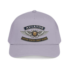 Load image into Gallery viewer, Mid Profile Baseball Cap - USCG - Aviator Badge - Auxiliary w txt - 3D - Enhanced
