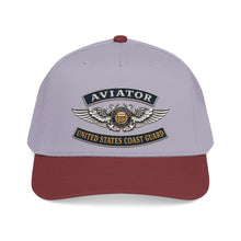 Load image into Gallery viewer, Mid Profile Baseball Cap - USCG - Aviator Badge - Auxiliary w txt - 3D - Enhanced
