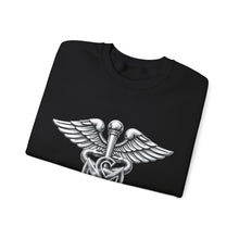 Load image into Gallery viewer, Crewneck Sweatshirt - Army Medical Service Corps (MS) Branch Insignia - 3D - Silver - Enhanced
