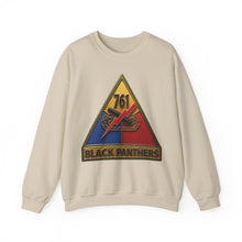 Load image into Gallery viewer, Crewneck Sweatshirt - SSI - 761st Tank Battalion SSI w Name Tape - 3D Enhanced
