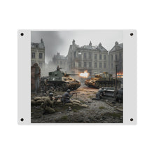 Load image into Gallery viewer, Acrylic Wall Art Panel - US Tank Destroyer - M10 Wolverine Battles a German Panzer Tank
