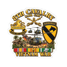Load image into Gallery viewer, Kiss-Cut Stickers - Army - 8th Cavalry (Air Cav) - 1st Cav Division w VN SVC - 3D - Enhanced
