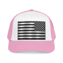Load image into Gallery viewer, Mid Profile Baseball Cap - Flag - United States - Black and White - 3D - Enhanced
