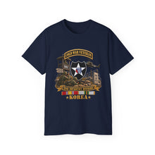 Load image into Gallery viewer, Unisex Ultra Cotton Tee - Army - 2nd Infantry Division w Br - Ribbon COLD WAR Vet Tab - Korea - 3D - Enhanced
