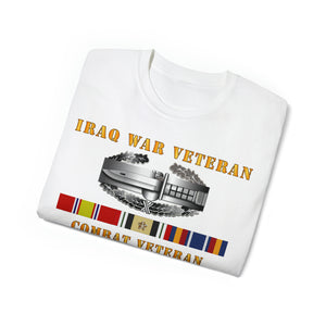 Unisex Ultra Cotton Tee - Army - Iraq War Veteran - Combat Action Badge w CAB IRAQ  SVC