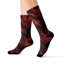 Load image into Gallery viewer, Sublimation Socks - Bold zebra stripe in fiery red
