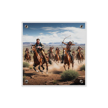 Load image into Gallery viewer, Acrylic Wall Art Panel - Apache Indians attacking a Pony Express Rider
