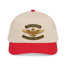 Load image into Gallery viewer, Mid Profile Baseball Cap - USCG - Aviator Badge w txt - 3D - Enhanced
