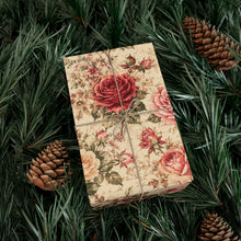 Load image into Gallery viewer, Gift Wrap Paper — Vintage rose floral wallpaper

