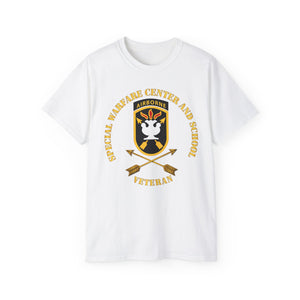 Unisex Ultra Cotton Tee - JFK Special Warfare Center - School SSI w Branch - Veteran wo Backgrnd