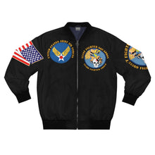 Load image into Gallery viewer, Men's AOP Bomber Jacket - US Army Air Force - WWII - 351st Fighter Squadron (Europe) P-51 Mustang Fighter
