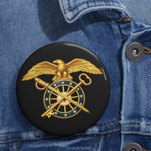 Load image into Gallery viewer, Custom Pin Buttons - Quartermaster Corps Branch Insignia - 3D - Enhanced
