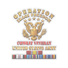 Load image into Gallery viewer, Kiss-Cut Stickers - Army - IRAQI FREEDOM Veteran - Combat Veteran - 3d enhanced
