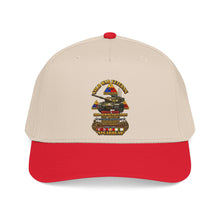 Load image into Gallery viewer, Mid Profile Baseball Cap - Army - Cold War Vet -  3rd Armored Division  - Gelnhausen, Germany - M60A3 Tank  - Spearhead w Fire - 3D - Enhanced
