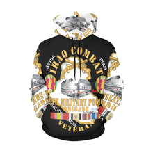 Load image into Gallery viewer, Men&#39;s All Over Print Hoodie (USA Size) (Model H13) - Army - 89th Military Police Brigade - Iraq Combat Veteran - SSI - CAB, Br w IRAQ SVC X 300
