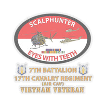 Load image into Gallery viewer, Kiss-Cut Stickers - 7th Battalion 17th Cavalry Regiment (Air Cav) Eyes with Teeth Oval
