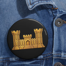 Load image into Gallery viewer, Custom Pin Buttons - Amy Corps of Engineers Branch Insignia - 3D -  Enhanced
