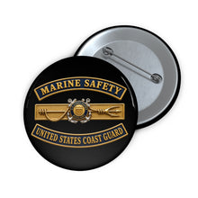 Load image into Gallery viewer, Custom Pin Buttons - USCG - Marine Safety - Auxiliary w txt - 3D - Enhanced
