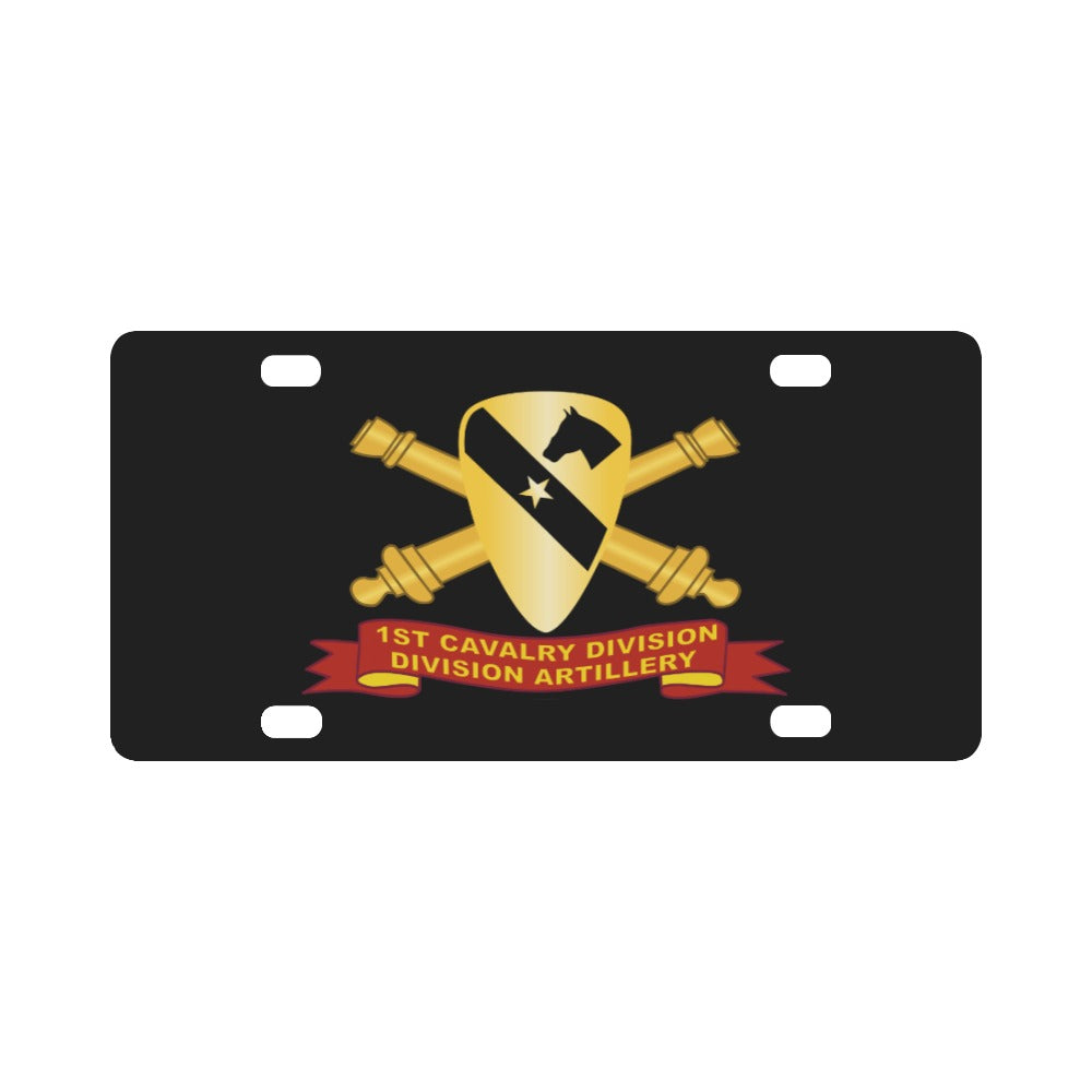 Army - 1st Cavalry Division - Division Artillery w Artillery Br - Ribbon Classic License Plate