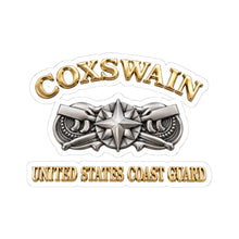 Load image into Gallery viewer, Kiss-Cut Stickers - USCG - Coxswain w txt - Gold - 3D - Enhanced
