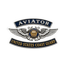 Load image into Gallery viewer, Kiss-Cut Stickers - USCG - Aviator Badge - Auxiliary w txt - 3D - Enhanced
