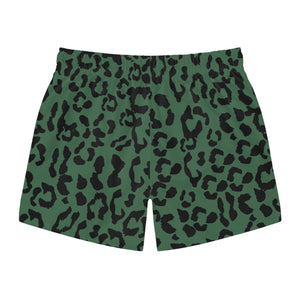 Swim Trunks - Leopard Camouflage - Green-Black