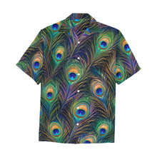 Load image into Gallery viewer, Peacock feathers Men's All Over Print Hawaiian Shirt With Chest Pocket
