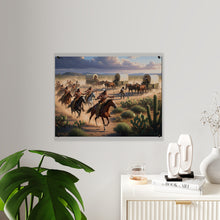 Load image into Gallery viewer, Acrylic Wall Art Panel - Apache Indians attacking a wagon train
