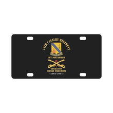 Load image into Gallery viewer, Army - 14th Cavalry Regiment w Cav Br - 1st Squadron - Operation Iraqi Freedom - 2003-2004 - Red Txt Classic License Plate

