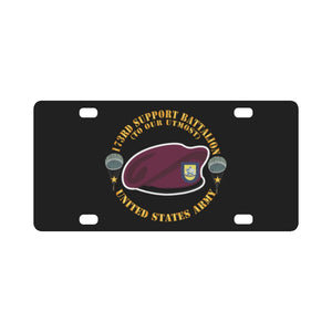 Army - Maroon Beret - FLash - DUI - 173rd Support Battalion - To Our Utmost - US Army X 300 Classic License Plate