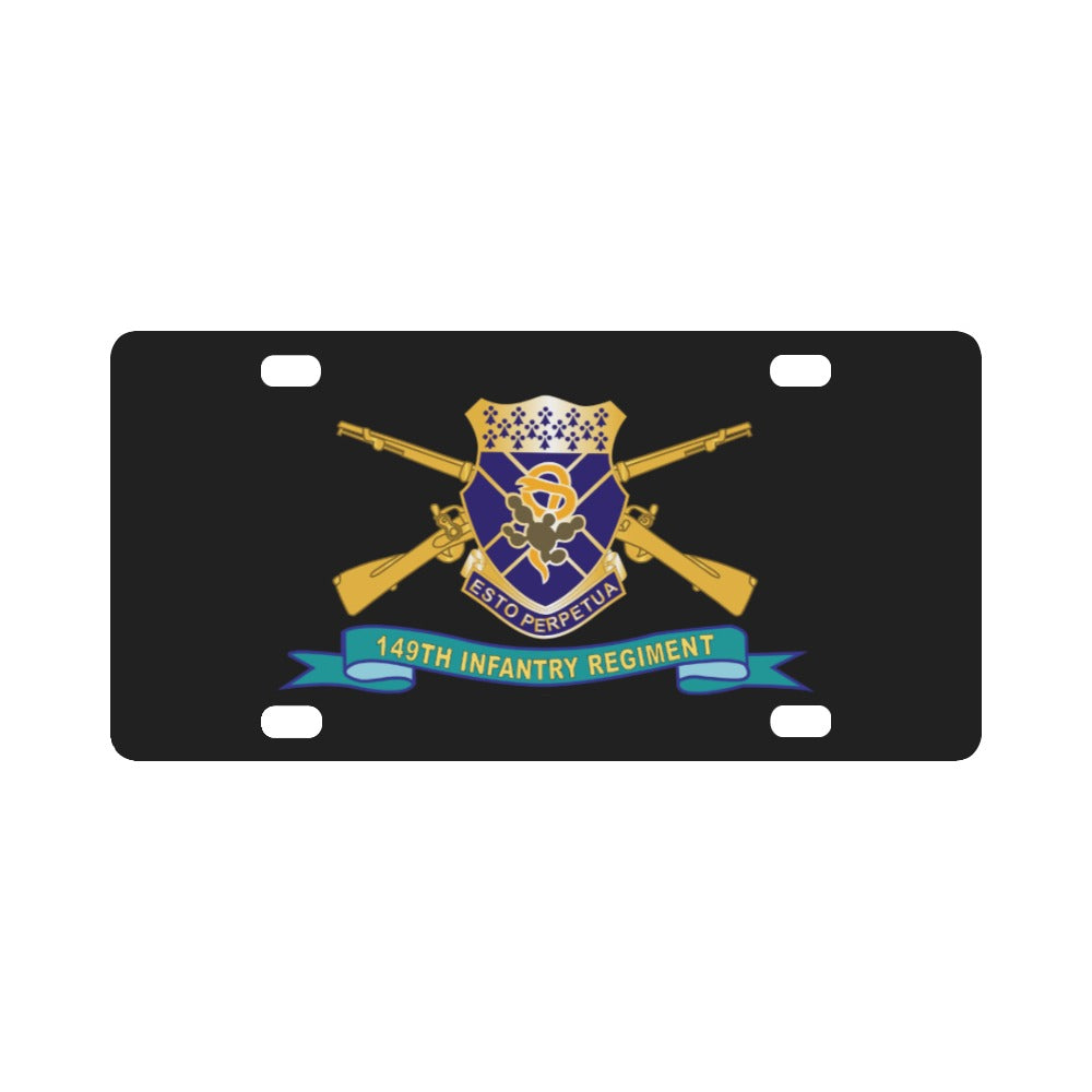 Army - 149th Infantry Regiment - COA w Br - Ribbon X 300 Classic License Plate