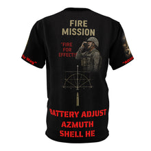 Load image into Gallery viewer, All-Over Print Tee - Artillery - M198 "Fire for Effect" at Dusk - Battery Adjust
