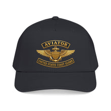 Load image into Gallery viewer, Mid Profile Baseball Cap - USCG - Aviator Badge w txt - 3D - Enhanced
