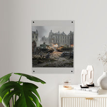 Load image into Gallery viewer, Acrylic Wall Art Panel - US Tank Destroyer - M10 Wolverine Battles a German Panzer Tank
